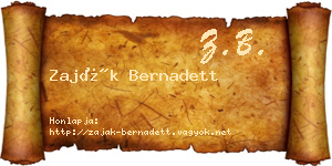 Zaják Bernadett névjegykártya
